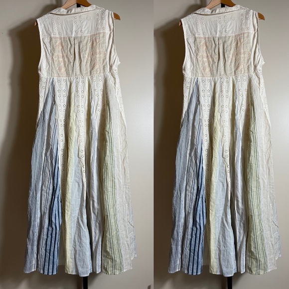 New Free People Splice N Stripe Midi Dress $228 - Picture 4 of 5